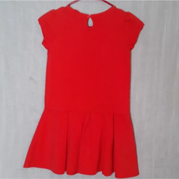 Gymboree Girls 8 Dress Drop Waist Red Orange Rhinestone Neck Line - Picture 3 of 5